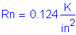 Formula: Rn = 0 point 124 Kips per square inch
