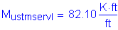 Formula: M subscript ustmservI = 82 point 10 Kips foot per foot