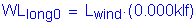 Formula: WL subscript long0 = L subscript wind times ( 0 point 000kIf)