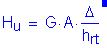 Formula: H subscript u = G times A times numerator ( Delta ) divided by denominator (h subscript rt) . Equation not used