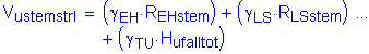 Formula: V subscript ustemstrI = ( gamma subscript EH times R subscript EHstem ) + ( gamma subscript LS times R subscript LSstem ) + ( gamma subscript TU times H subscript ufalltot )