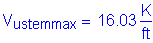 Formula: V subscript ustemmax = 16 point 03 Kips per foot