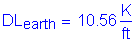 Formula: DL subscript earth = 10 point 56 Kips per foot