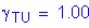 Formula: gamma subscript TU = 1 point 00