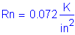 Formula: Rn = 0 point 072 Kips per square inch