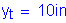 Formula: y subscript t = 10 inches