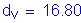 Formula: d subscript v = 16 point 80