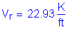 Formula: V subscript r = 22 point 93 Kips per foot