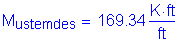 Formula: M subscript ustemdes = 169 point 34 Kips foot per foot