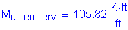 Formula: M subscript ustemservI = 105 point 82 Kips foot per foot