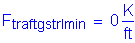 Formula: F subscript traftgstrImin = 0 Kips per foot