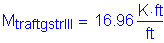 Formula: M subscript traftgstrIII = 16 point 96 Kips foot per foot