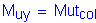 Formula: M subscript uy = Mut subscript col