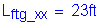 Formula: L subscript ftg_xx = 23 feet