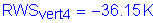 Formula: RWS subscript vert4 = minus 36 point 15 K