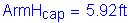 Formula: ArmH subscript cap = 5 point 92 feet