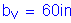 Formula: b subscript v = 60 inches