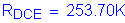 Formula: R subscript DCE = 253 point 70K