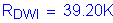 Formula: R subscript DWI = 39 point 20K