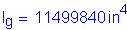 Formula: I subscript g = 11499840 inches superscript 4