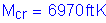 Formula: M subscript cr = 6970 feet K