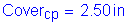 Formula: Cover subscript cp = 2 point 50 inches