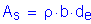 Formula: A subscript s = rho times b times d subscript e