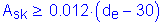 Formula: A subscript sk greater than or equal to 0 point 012 times ( d subscript e minus 30 )