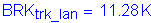 Formula: BRK subscript trk_Ian = 11 point 28 K