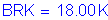 Formula: BRK = 18 point 00 K