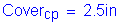 Formula: Cover subscript cp = 2 point 5 inches