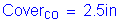 Formula: Cover subscript co = 2 point 5 inches