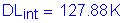 Formula: DL subscript int = 127 point 88 K