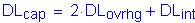 Formula: DL subscript cap = 2 times DL subscript ovrhg + DL subscript in t