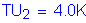 Formula: TU subscript 2 = 4 point 0K