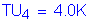 Formula: TU subscript 4 = 4 point 0K