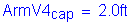 Formula: ArmV4 subscript cap = 2 point 0 feet