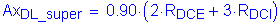 Formula: Ax subscript DL_super = 0 point 90 times ( 2 times R subscript DCE + 3 times R subscript DCI )