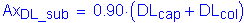 Formula: Ax subscript DL_sub = 0 point 90 times ( DL subscript cap + DL subscript col )