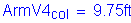 Formula: ArmV4 subscript col = 9 point 75 feet