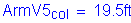 Formula: ArmV5 subscript col = 19 point 5 feet