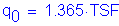 Formula: q subscript 0 = 1 point 365 times TSF