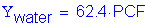 Formula: Y subscript water = 62 point 4 PCF