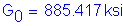 Formula: G subscript 0 = 885 point 417 ksi