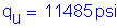 Formula: q subscript u = 11485 psi