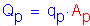 Formula: Q subscript p = q subscript p times A subscript p