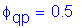 Formula: phi subscript qp = 0 point 5