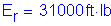 Formula: E subscript r = 31000 feet times lb