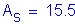 Formula: A subscript s = 15 point 5