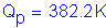 Formula: Q subscript p = 382 point 2 K